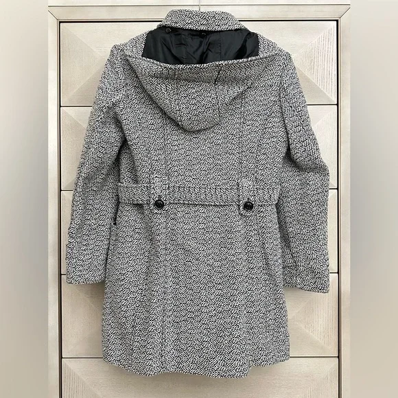 Gallery New York Belted Tweed Coat with Hood - Size L - Picture 2 of 10